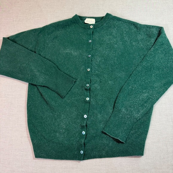 Sweaters - Lyle & Scott Cardigan Womens S Green Excellent 100% Pure Cashmere Scotland